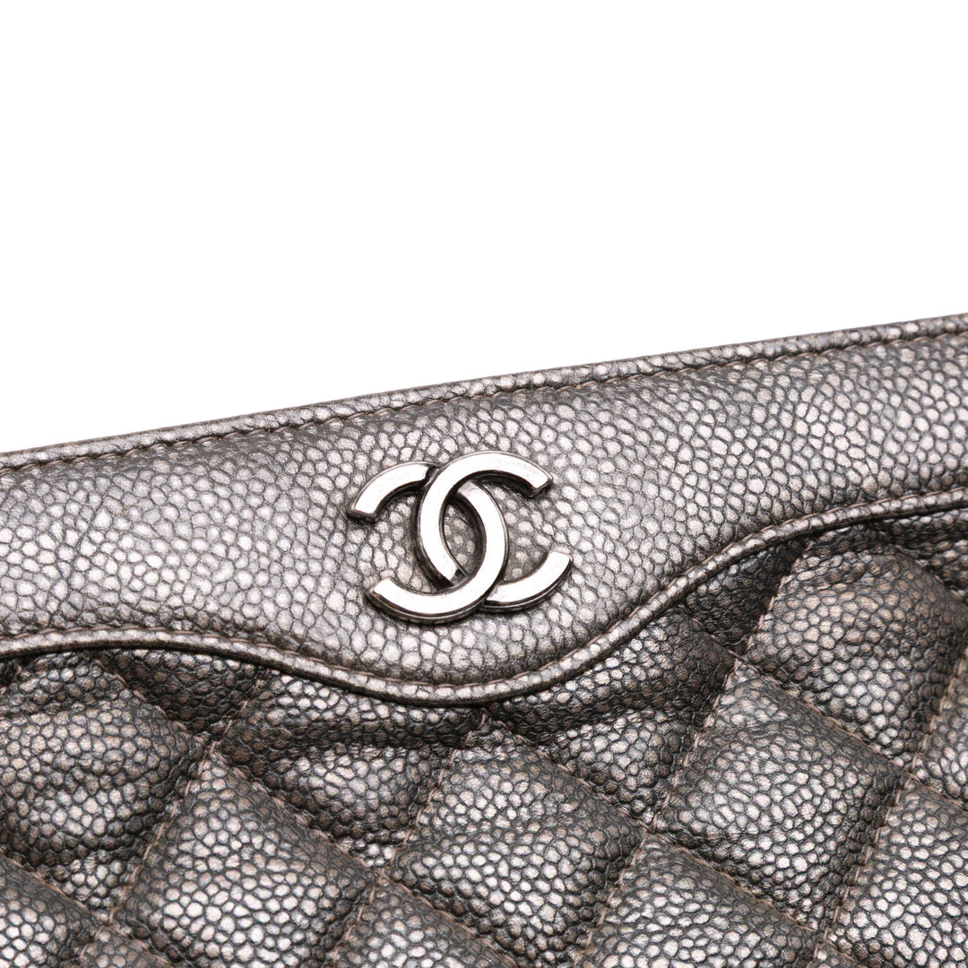 Chanel CC Matelassé Metallic Caviar Pochette