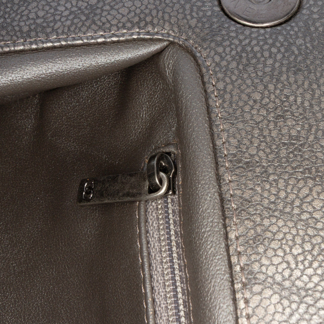 Chanel CC Matelassé Metallic Caviar Pochette