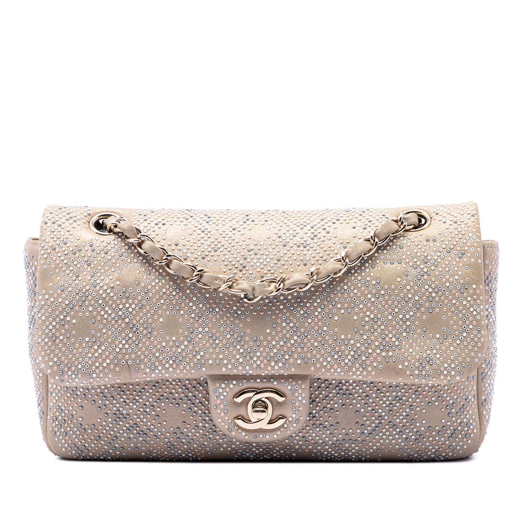 Chanel Medium Metallic Cuir d’agneau Embellished Mineral Nights Simple rabat