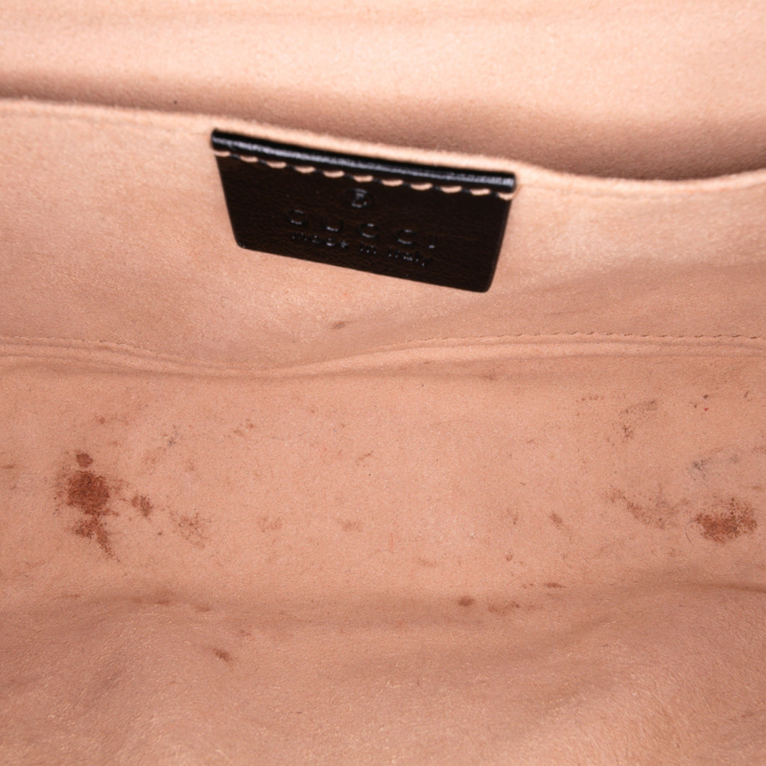 Mini GG Marmont Matelasse Canvas Flap Crossbody Brown - Gaby Paris