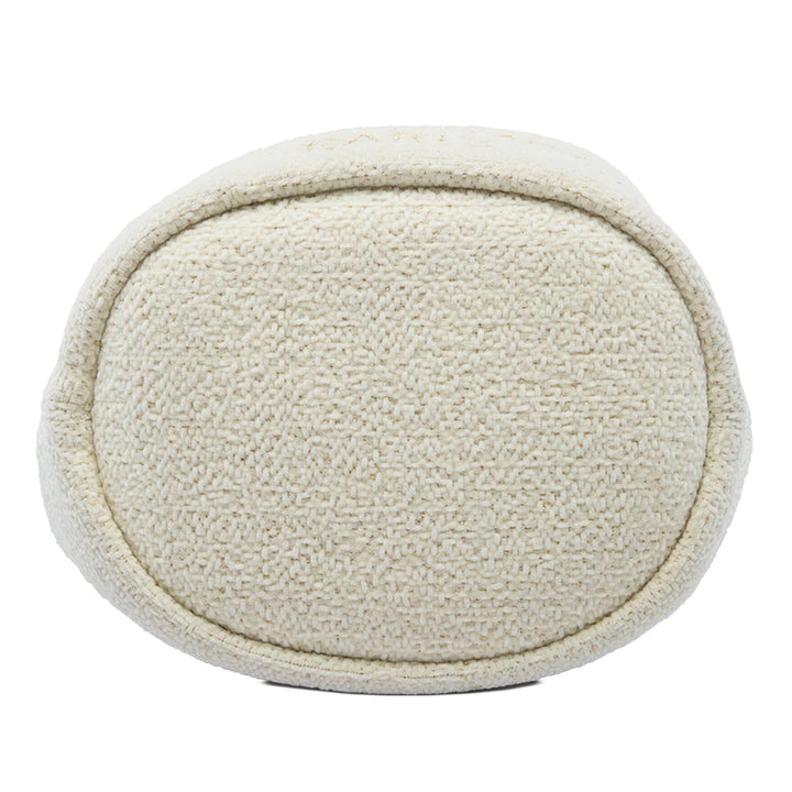 Chanel Deauville Sac à cordon seau Petit Tweed Blanc – vue 3 – GABY PARIS