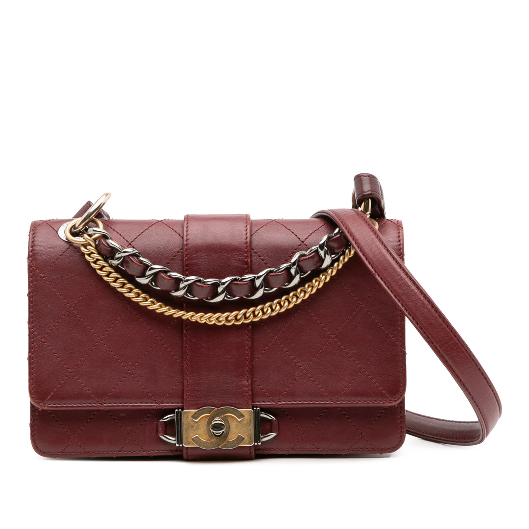 Chanel CC Surpiqué Chaîne à rabat Cuir de veau
