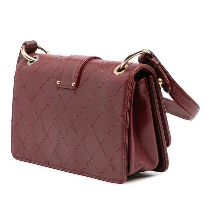 Chanel CC Surpiqué Chaîne à rabat Cuir de veau