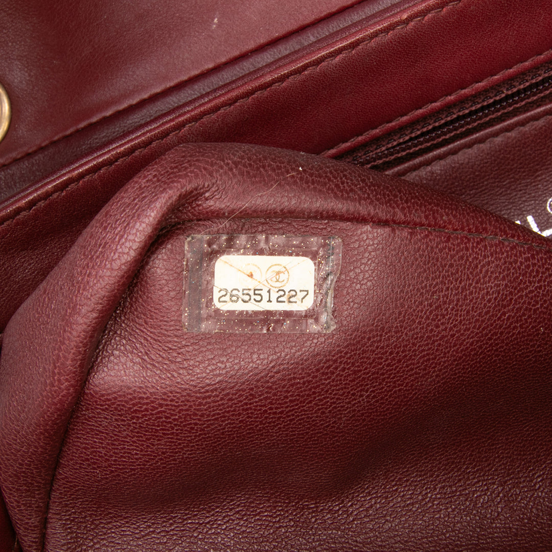 Chanel CC Surpiqué Chaîne à rabat Cuir de veau