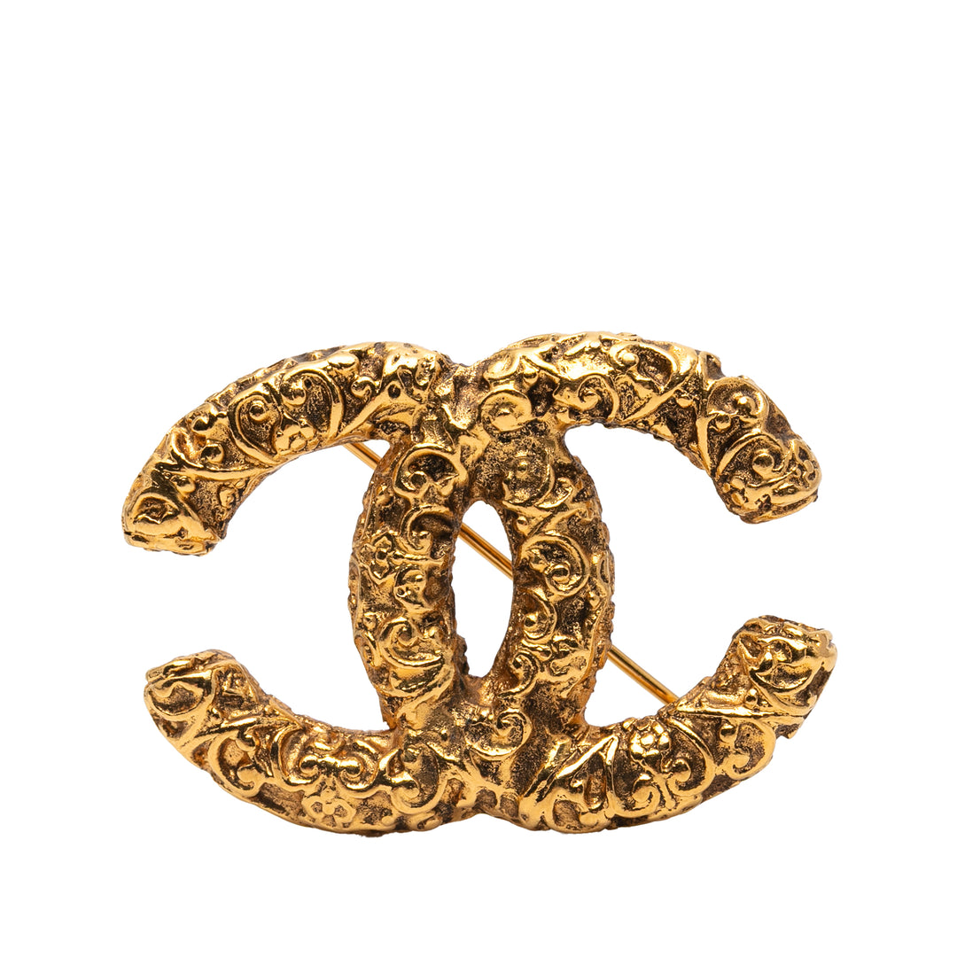 Chanel plaqué Baroque embossé CC Logo Broche – GABY PARIS Authentique