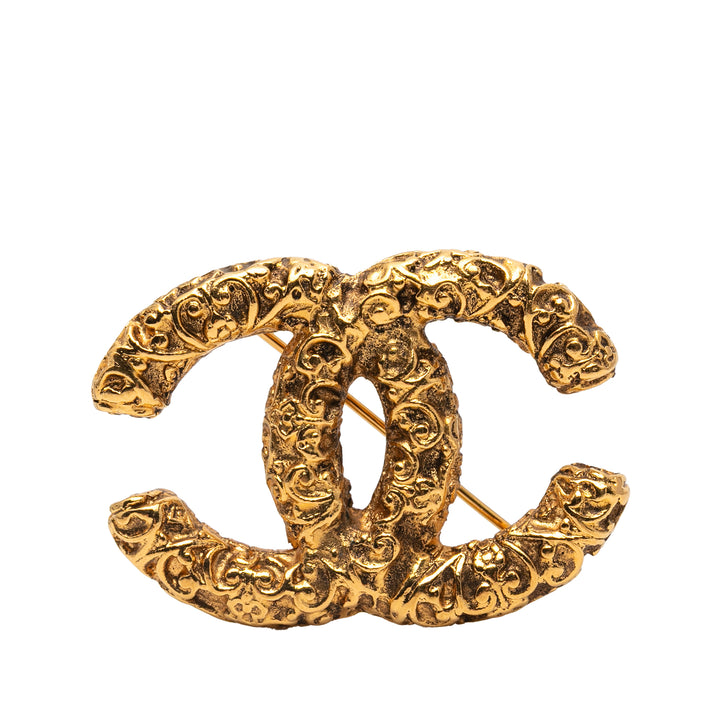 Chanel plaqué Baroque embossé CC Logo Broche – GABY PARIS Authentique