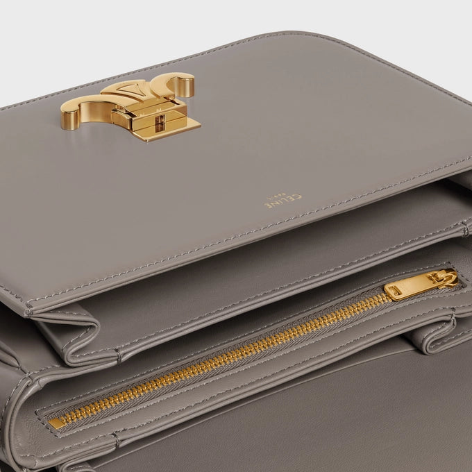 Sac Triomphe Classique Veau Satiné Gris - gabyparis.fr