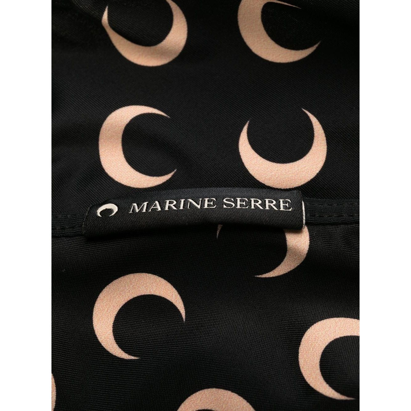 MARINE SERRE Bikini negro con estampado de luna creciente