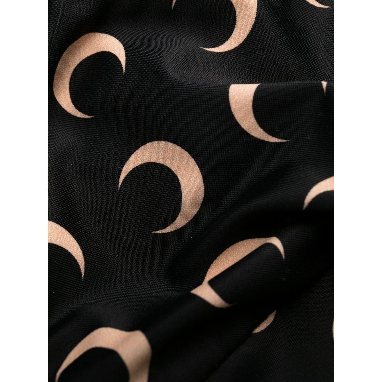 MARINE SERRE Black bikini with crescent moon print