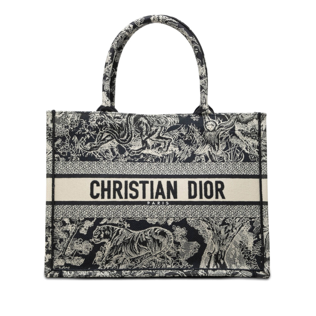 Dior Book Tote brodé Reverse Dioriviera De Jouy Moyen Bleu