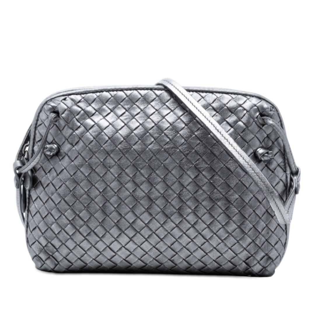 Bottega Veneta Metallic Nappa Intrecciato Nodini Sac porté croisé