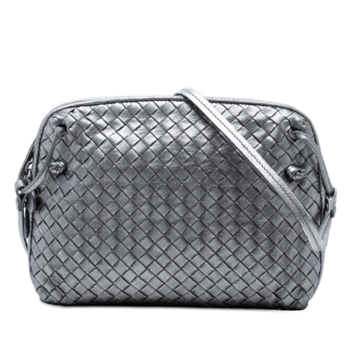 Bottega Veneta Metallic Nappa Intrecciato Nodini Sac porté croisé