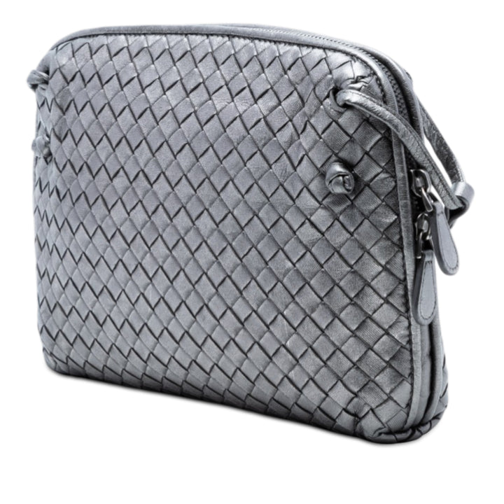 Bottega Veneta Metallic Nappa Intrecciato Nodini Sac porté croisé
