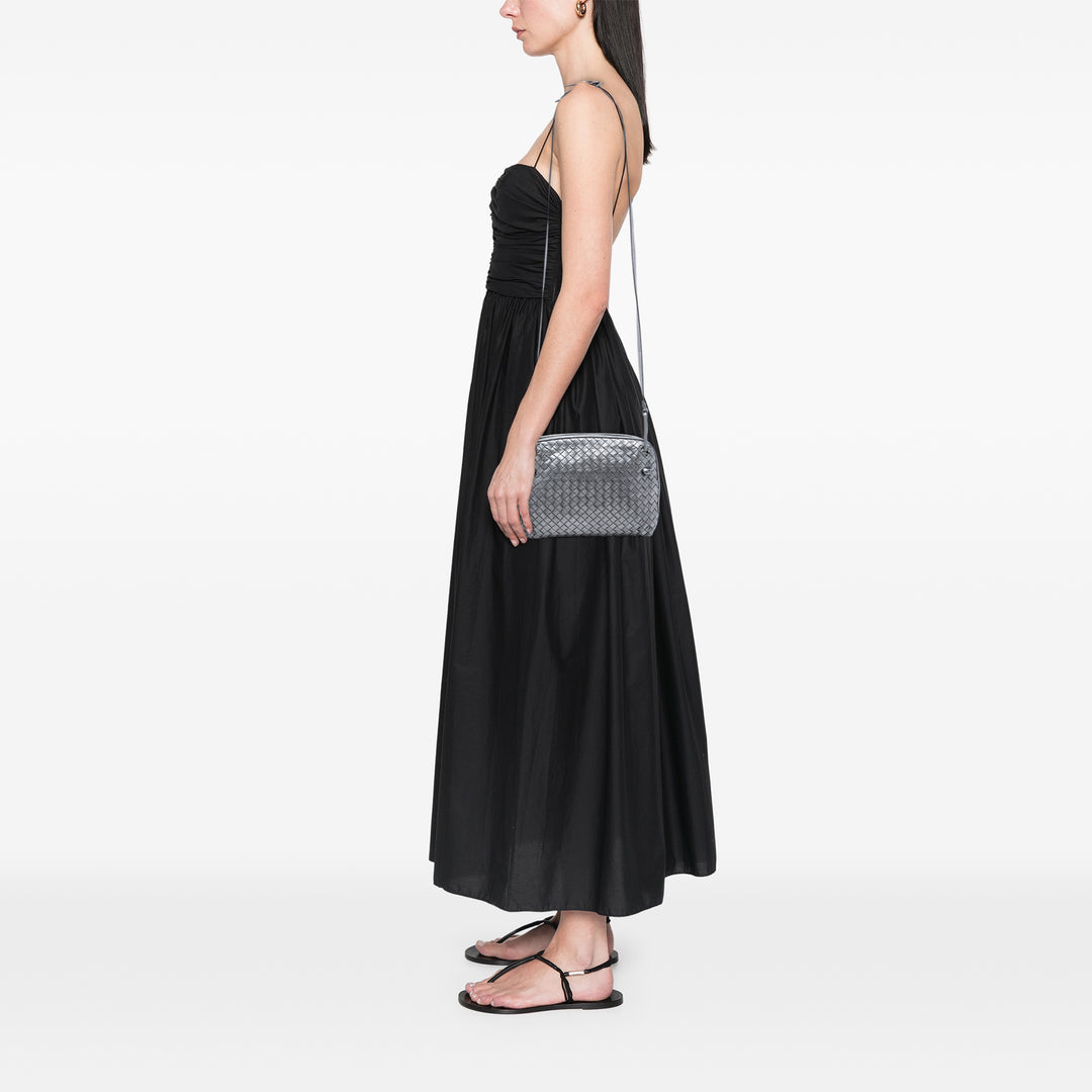 Bottega Veneta Metallic Nappa Intrecciato Nodini Sac porté croisé
