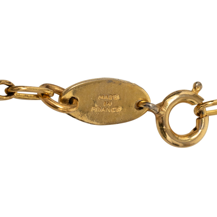 Chanel CC plaqué Lion Head Station Chaîne Long Collier Métal