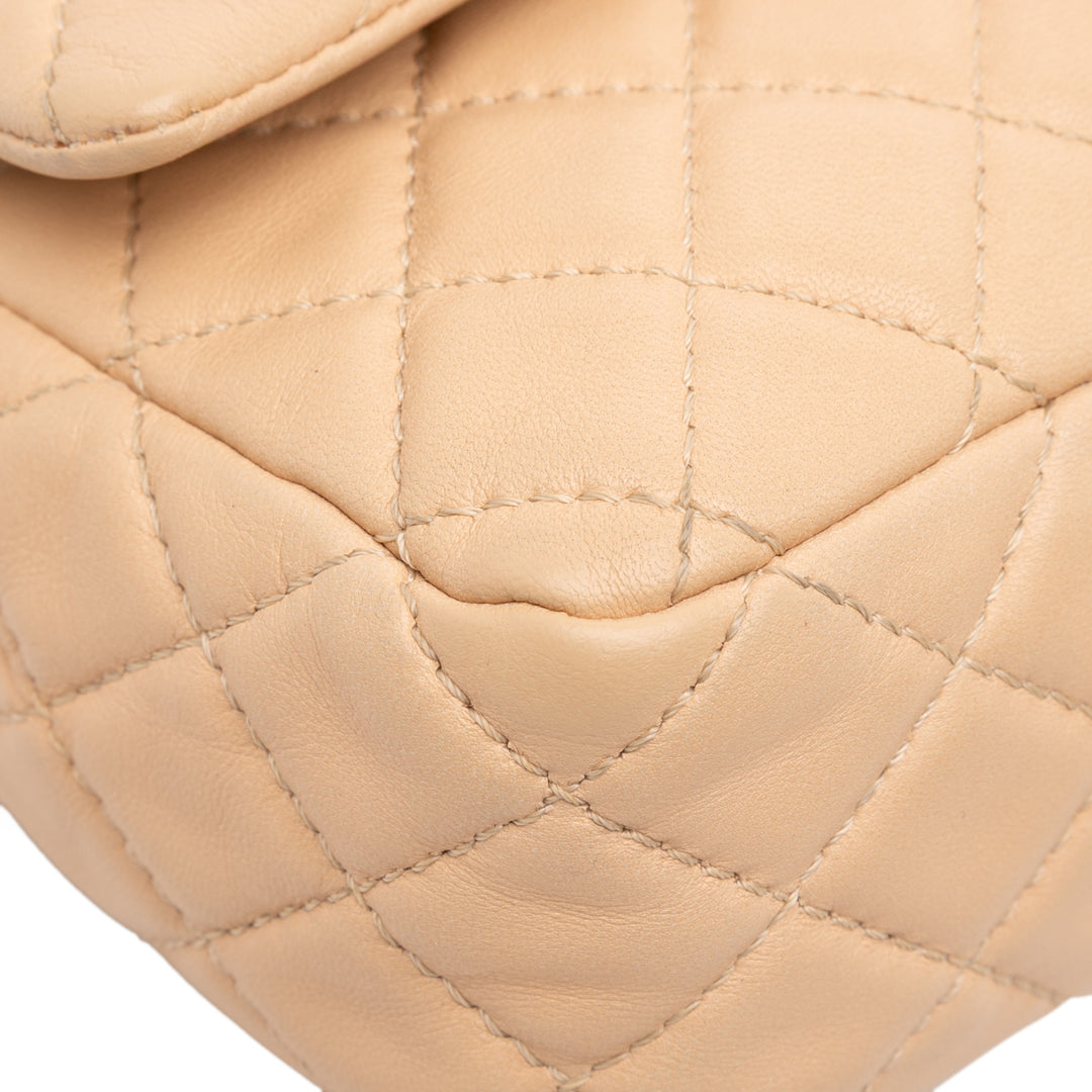 Chanel Medium Classic Cuir d’agneau Double rabat Marron