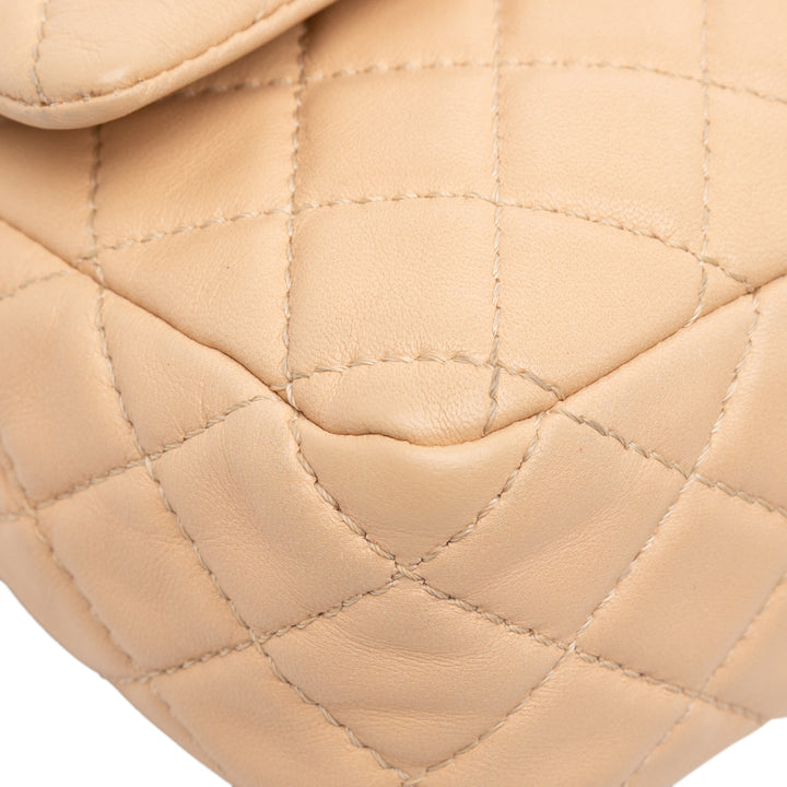 Chanel Medium Classic Cuir d’agneau Double rabat Marron