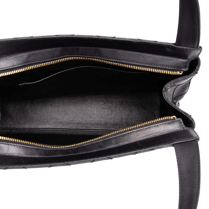 Chanel CC Surpiqué Sac Cuir d'agneau Noir – vue 4 – GABY PARIS
