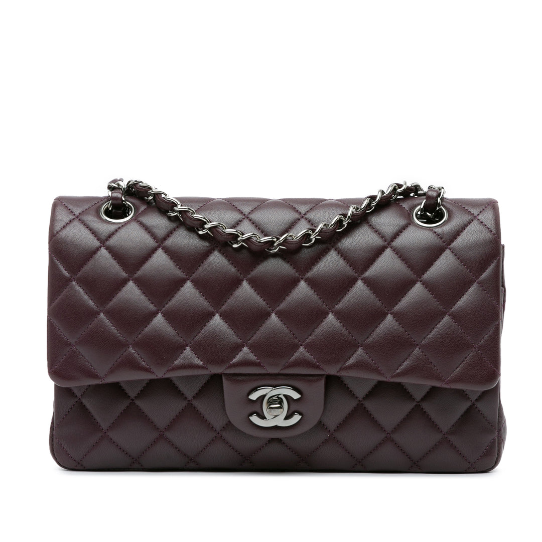 Medium Classic Lambskin Double Flap Purple - Gaby Paris