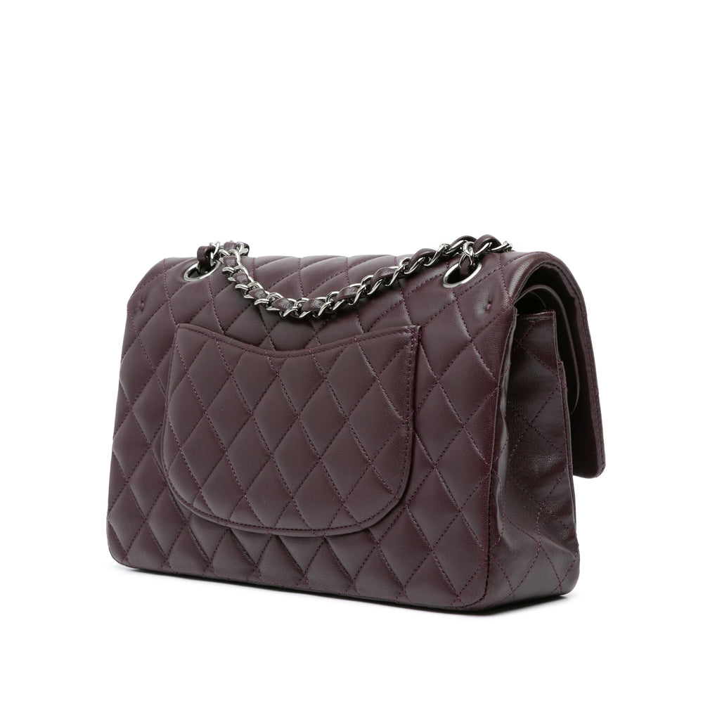 Medium Classic Lambskin Double Flap Purple - Gaby Paris