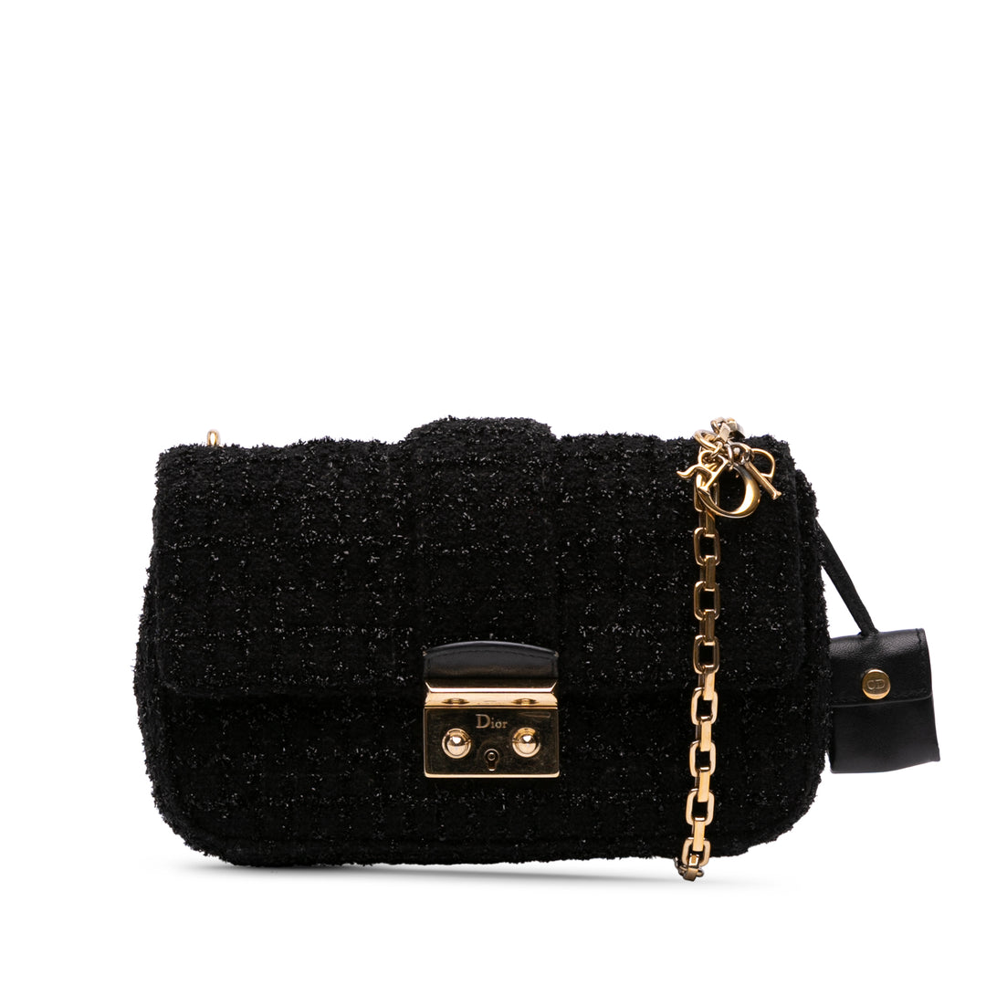 Mini Tweed Cannage Miss Dior Flap Black - Gaby Paris