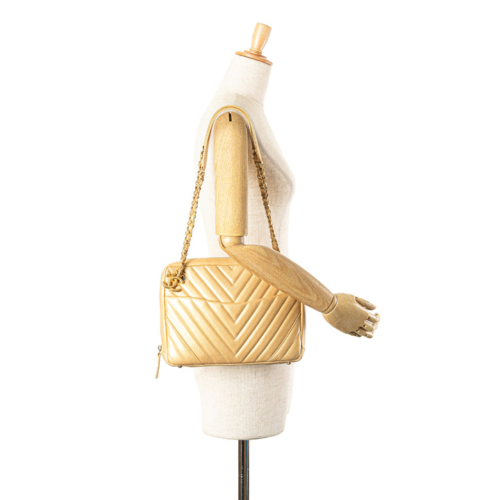 Chanel CC Chevron Cuir d’agneau Camera Sac bandoulière