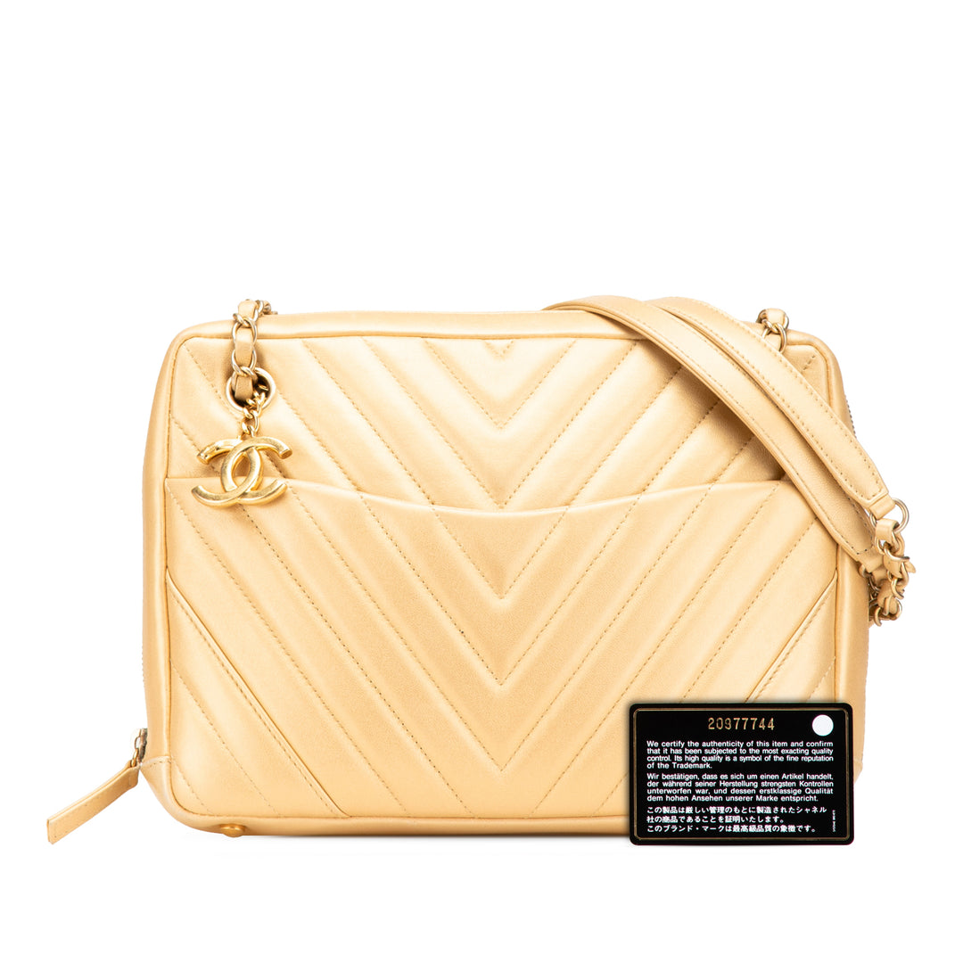 Chanel CC Chevron Cuir d’agneau Camera Sac bandoulière