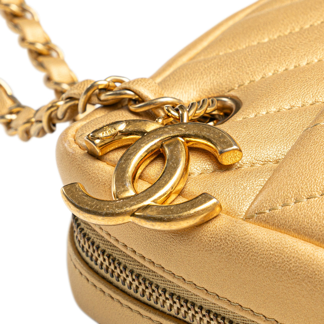 Chanel CC Chevron Cuir d’agneau Camera Sac bandoulière