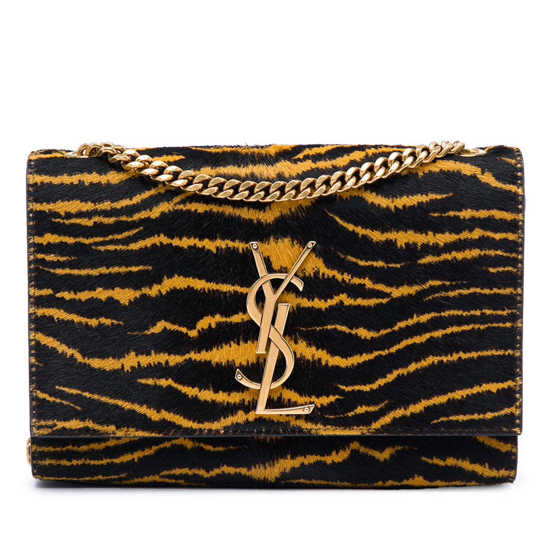 Saint Laurent Small Pony Hair Tiger Print Monogram Kate Sac porté croisé
