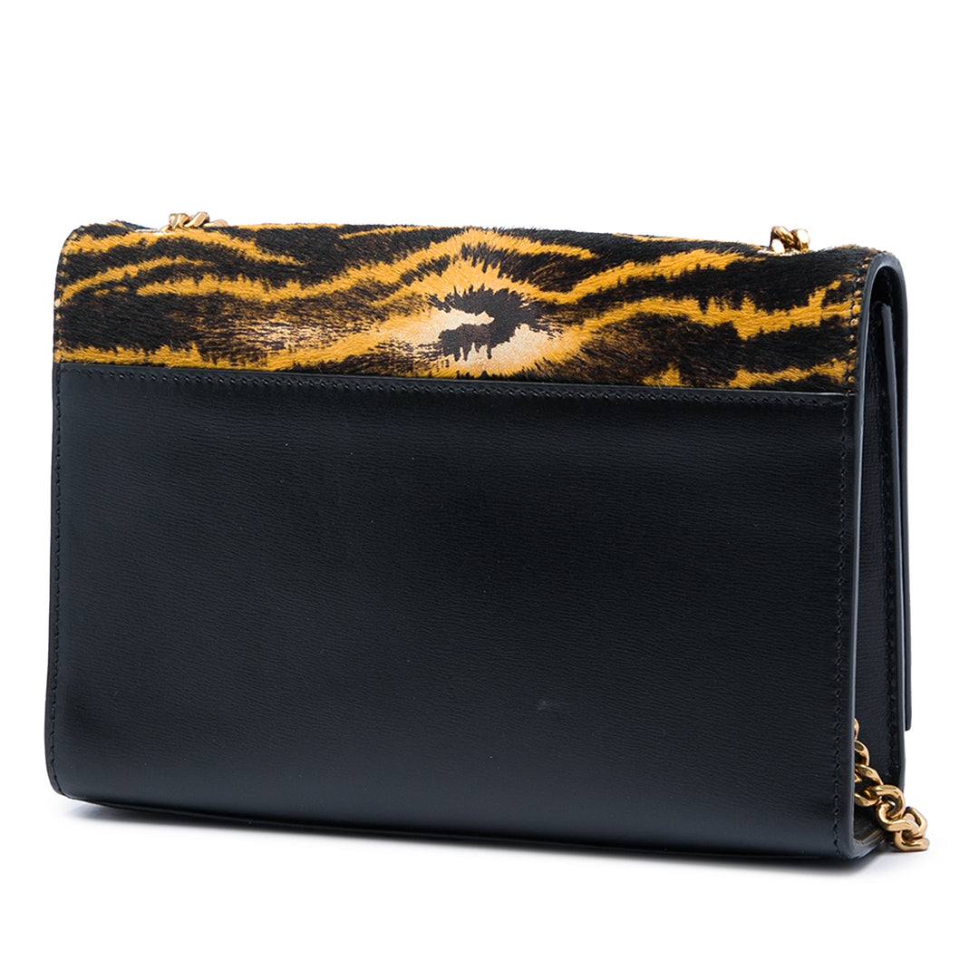 Saint Laurent Small Pony Hair Tiger Print Monogram Kate Sac porté croisé