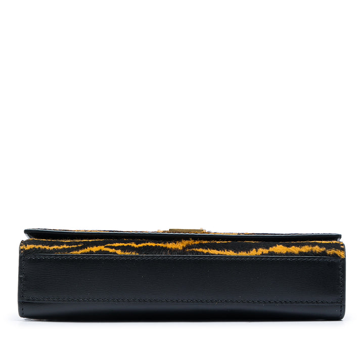 Saint Laurent Small Pony Hair Tiger Print Monogram Kate Sac porté croisé