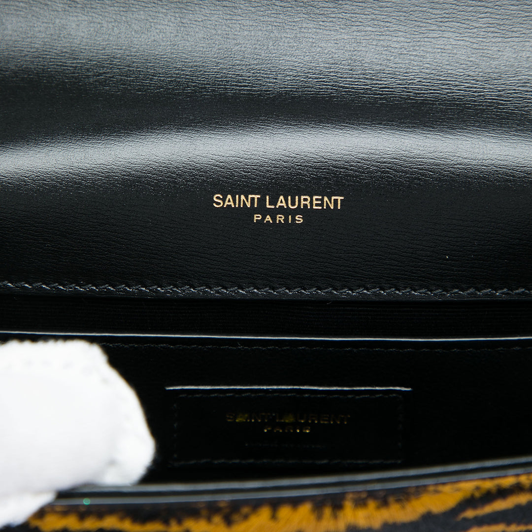 Saint Laurent Small Pony Hair Tiger Print Monogram Kate Sac porté croisé
