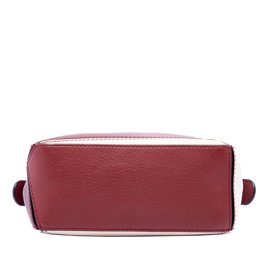 LOEWE Sac à main Bicolore Puzzle Mini Cuir de veau Rouge – vue 3 – GABY PARIS