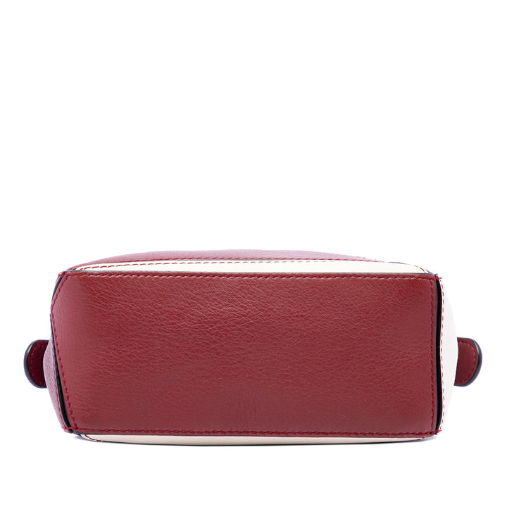 LOEWE Sac à main Bicolore Puzzle Mini Cuir de veau Rouge – vue 3 – GABY PARIS