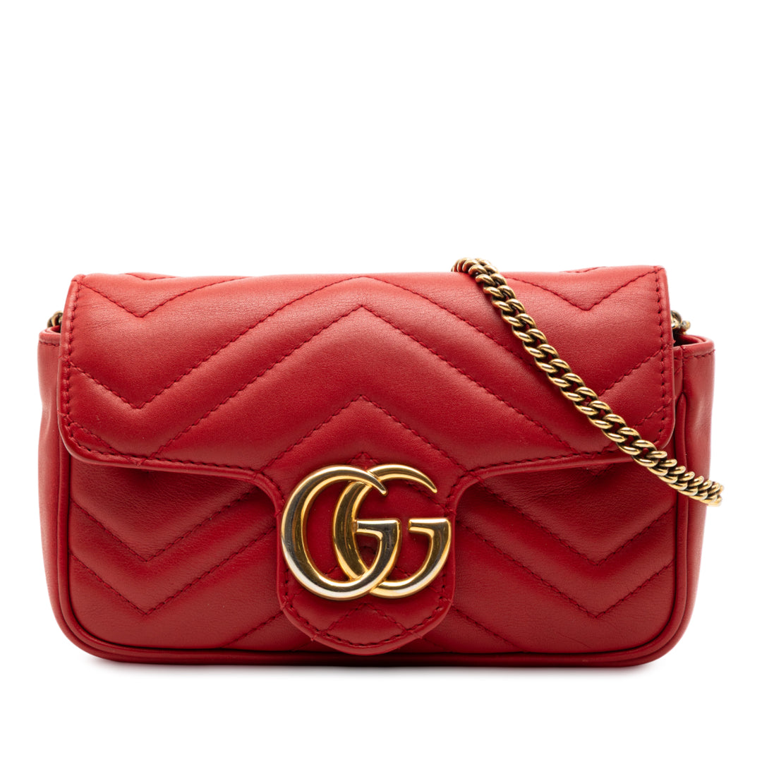 Gucci Mini GG Marmont Matelasse Cuir à rabat Sac porté croisé – GABY PARIS Authentique