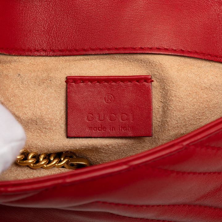 Gucci Mini GG Marmont Matelasse Cuir à rabat Sac porté croisé – GABY PARIS Authentique