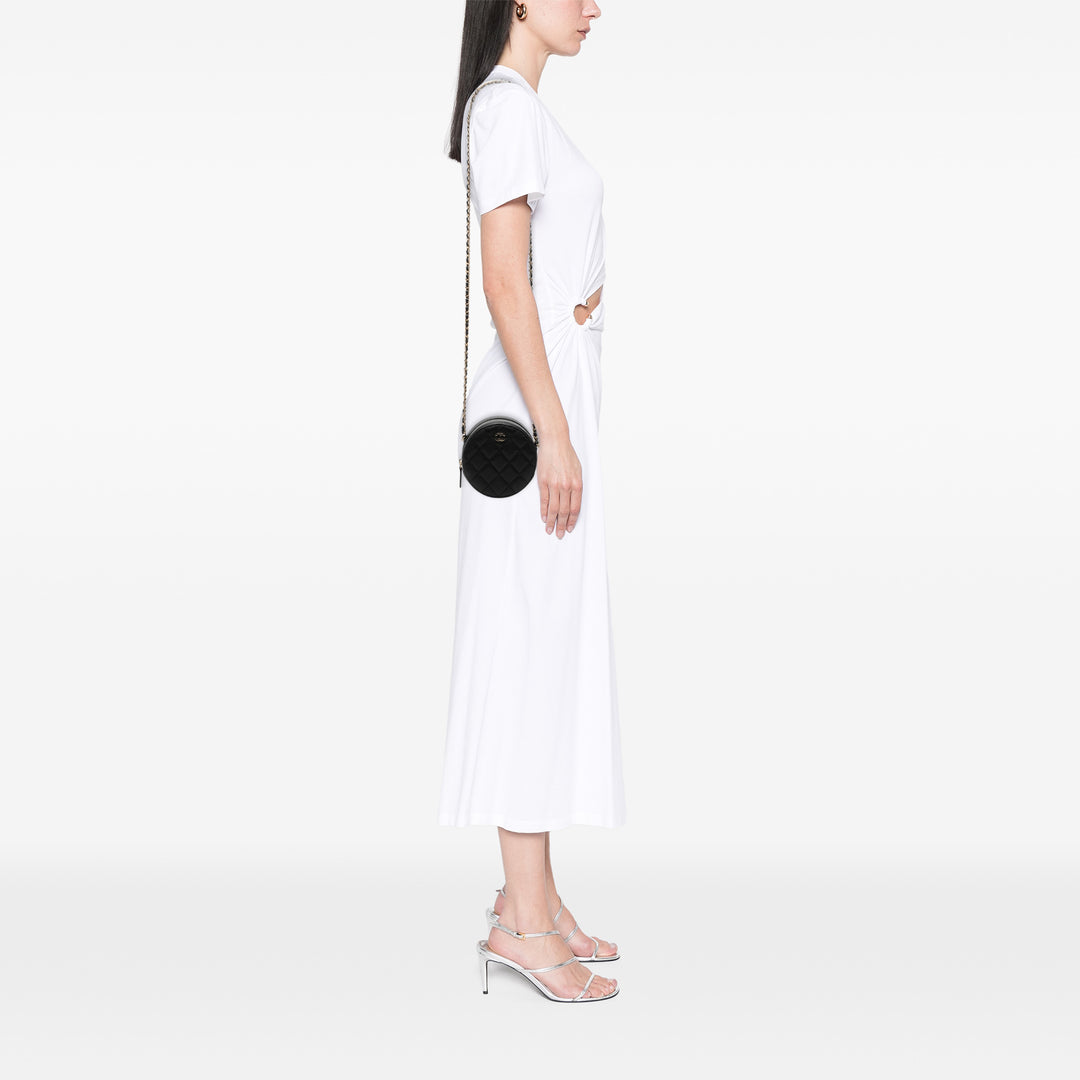 Chanel CC Matelassé Caviar Rond Pochette avec chaîne