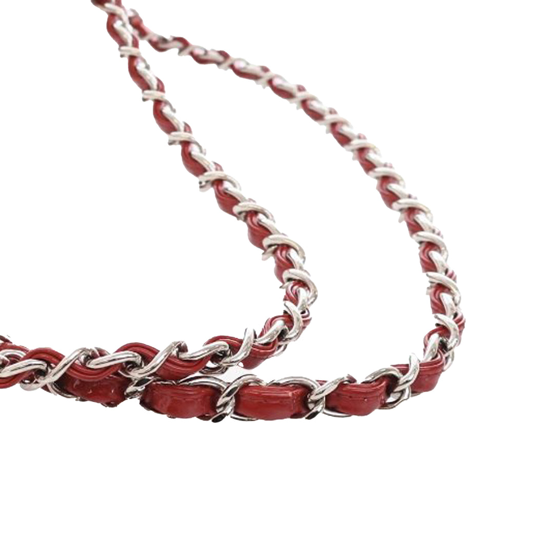 Chanel Medium Classic Cuir verni Double rabat Rouge