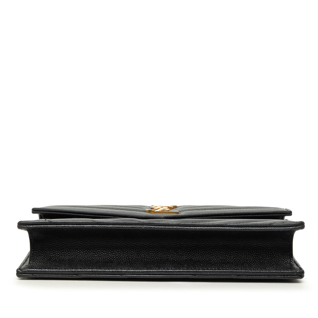 Saint Laurent Grain De Poudre Cassandre Envelope Chain Portefeuille