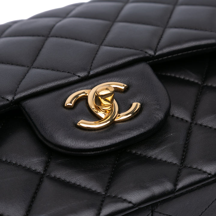 Jumbo Classic Lambskin Double Flap Black - Gaby Paris
