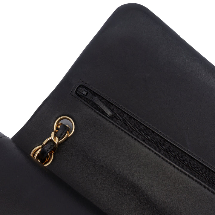 Jumbo Classic Lambskin Double Flap Black - Gaby Paris
