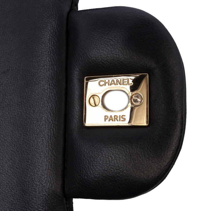 Jumbo Classic Lambskin Double Flap Black - Gaby Paris