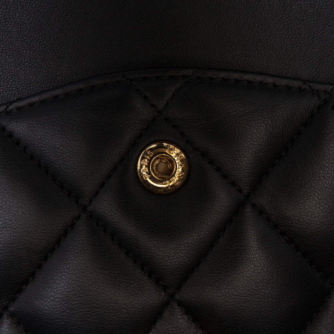 Jumbo Classic Lambskin Double Flap Black - Gaby Paris