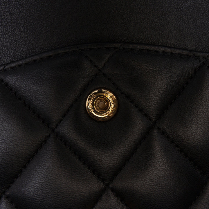 Jumbo Classic Lambskin Double Flap Black - Gaby Paris