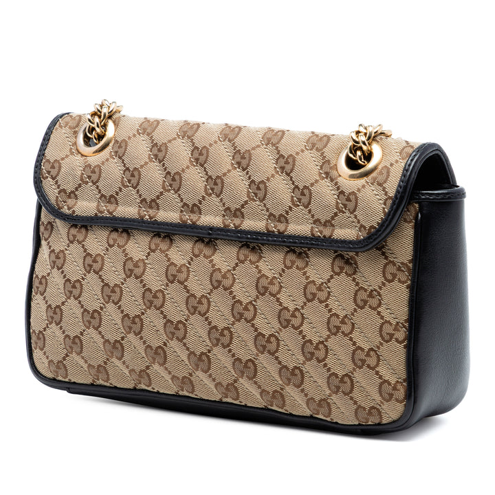 Gucci Medium GG Marmont Matelasse Diagonal GG Toile Sac bandoulière