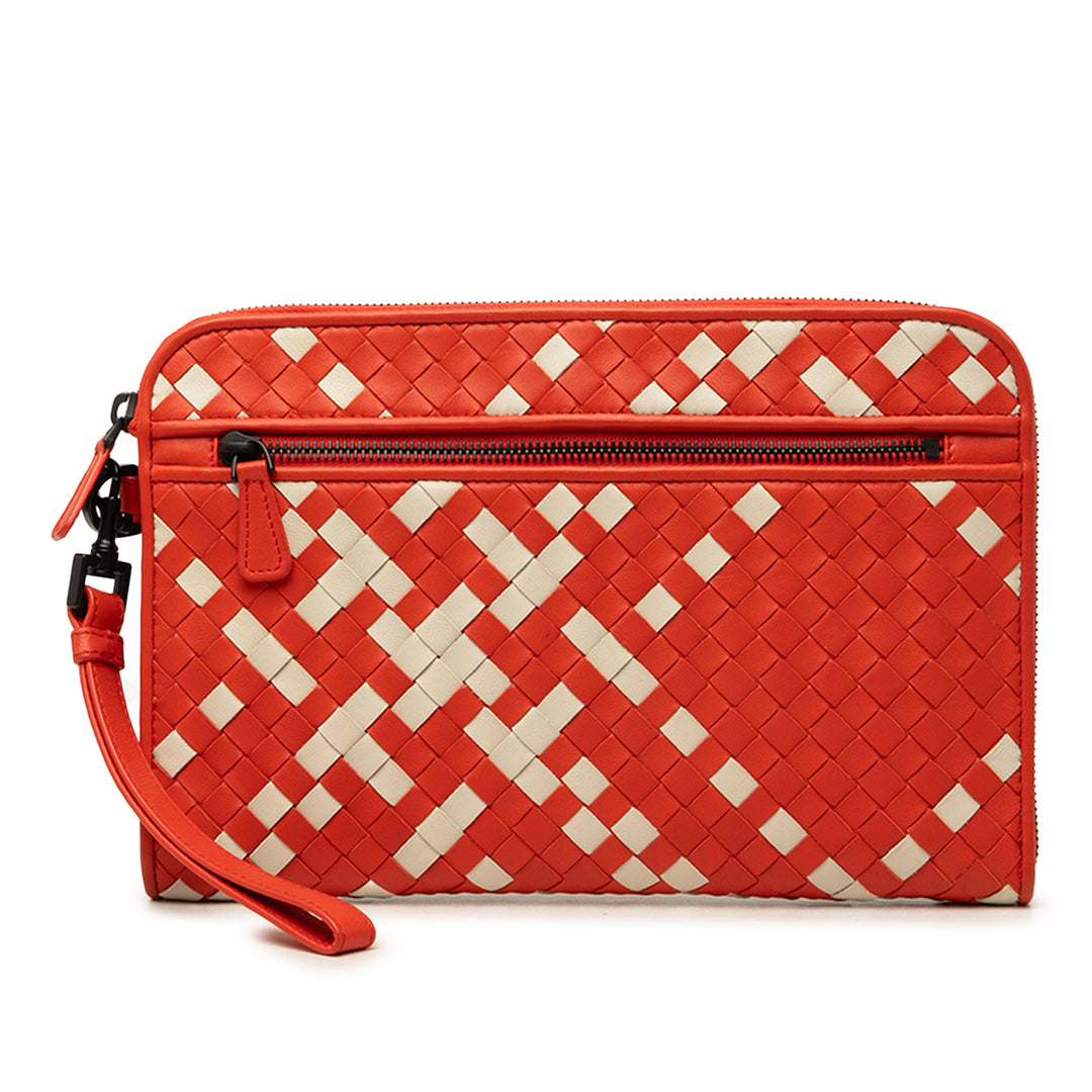 Bottega Veneta Bicolore Intrecciato Document Étui nappa Orange – vue principale – GABY PARIS