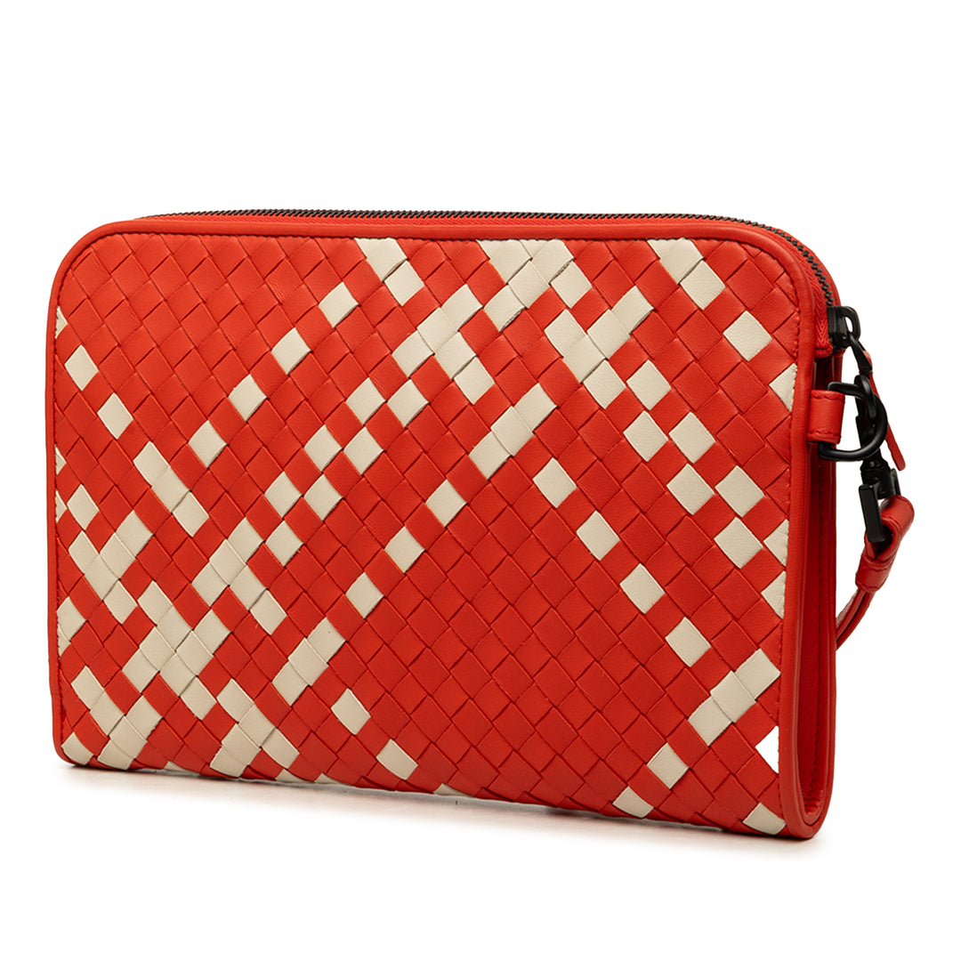 Bottega Veneta Bicolore Intrecciato Document Étui nappa Orange – vue 2 – GABY PARIS