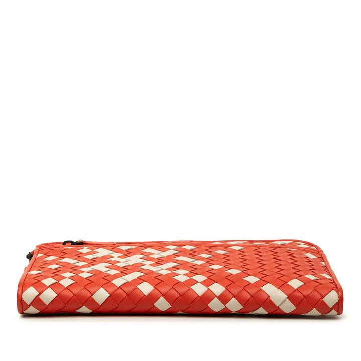 Bottega Veneta Bicolore Intrecciato Document Étui nappa Orange – vue 3 – GABY PARIS
