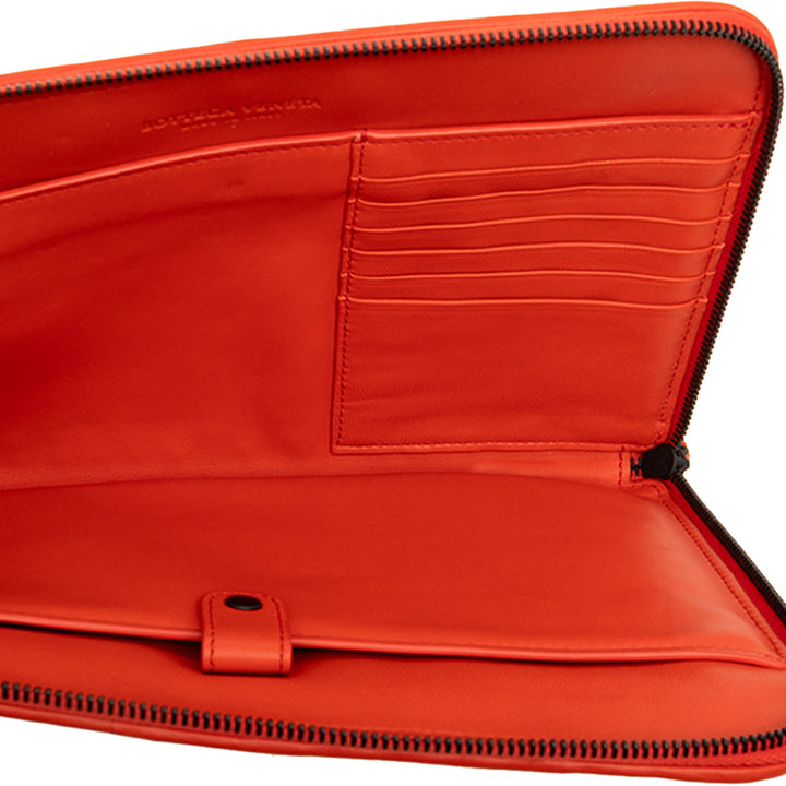 Bottega Veneta Bicolore Intrecciato Document Étui nappa Orange – vue 4 – GABY PARIS