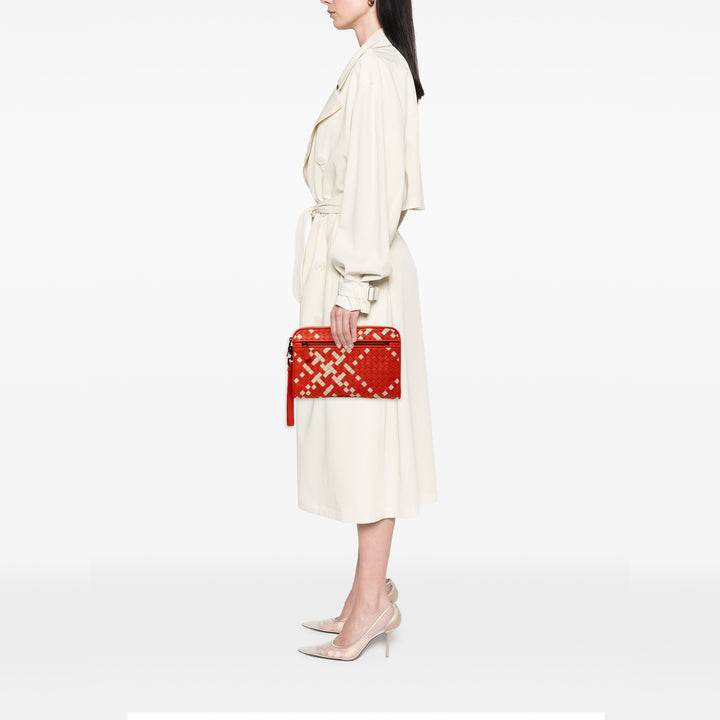 Bottega Veneta Bicolore Intrecciato Document Étui nappa Orange – vue 6 – GABY PARIS